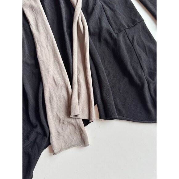 ANNETTE GORTZ Black Viscose Knit Long Wrap Tie Front Cardigan Sweater, Size M - Picture 12 of 16